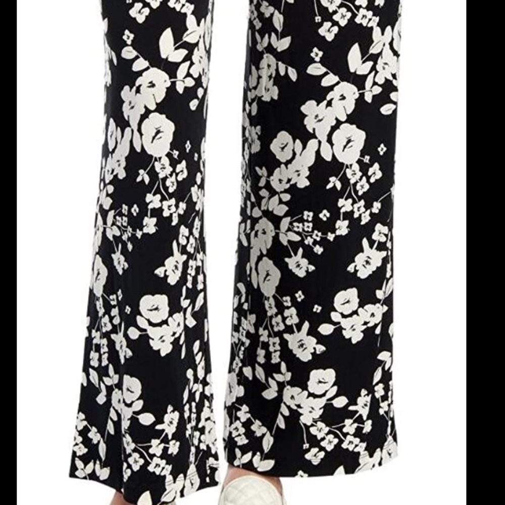 CHAUS New‎ York wide leg floral print palazzo pants drawstring waist Sz XL